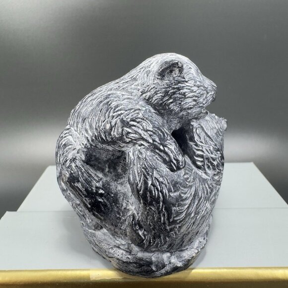 A Wolf Original The Wolf Sculptures Hand Made Soapstone Bear Cubs Figure Canada - Picture 7 of 12